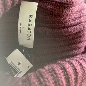 Babaton Women's Turtleneck Funnel Sweater - Burgundy L